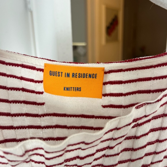 Guest In Residence Stripe Rib Dress in Cream & Rust - Picture 7 of 8